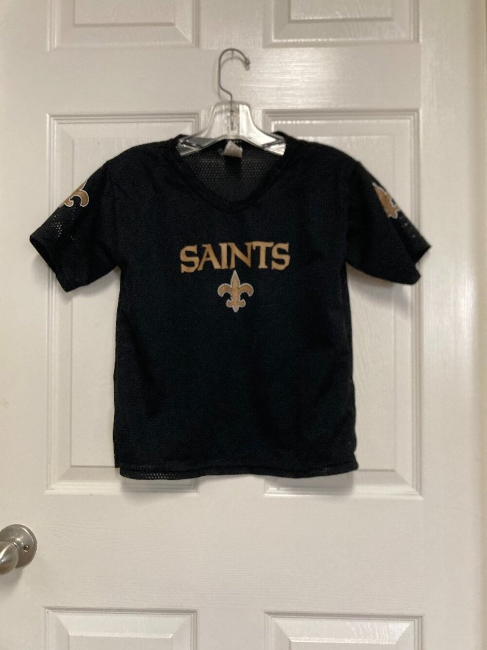NFL Franklin Saints Jersey mesh black and gold size kids medium